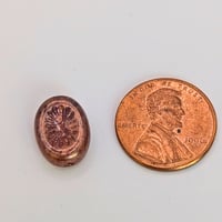 Image 3 of Kiwi Czech Glass Beads 14x10mm – Red Opal Copper Splash (Set of 5 or 10)