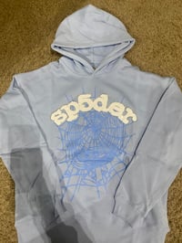 Blue Rhinetone spider hoodie