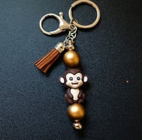 Image 2 of Handmade Beaded Keychains with Tassels, keys, driving, car, beads, key, clip, gift, bag charm, jeep