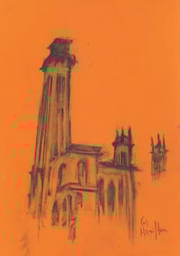 Image 2 of Trinity Tower, Park Circus  - Charcoal on Paper 