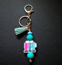 Image 3 of Handmade Beaded Keychains with Tassels, keys, key, driving, beads, tassel, jeep, clip, gift