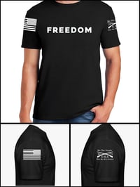Image 2 of Charlie Kirk Freedom 1776 America Tshirt unisex White, Red, Black colors
