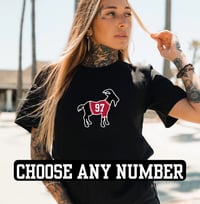 Image 1 of 49ers GOAT T-Shirts with choice of numbers or custom