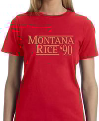 Image 1 of 49ers Joe Montana Jerry Rice ‘90s vintage style Tshirt Women’s