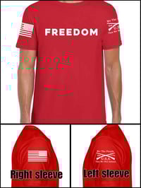 Image 3 of Charlie Kirk Freedom 1776 America Tshirt unisex White, Red, Black colors