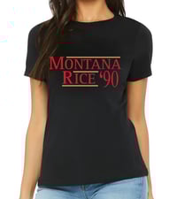 Image 3 of 49ers Joe Montana Jerry Rice ‘90s vintage style Tshirt Women’s