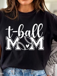 TBall Mom with heart shirt 