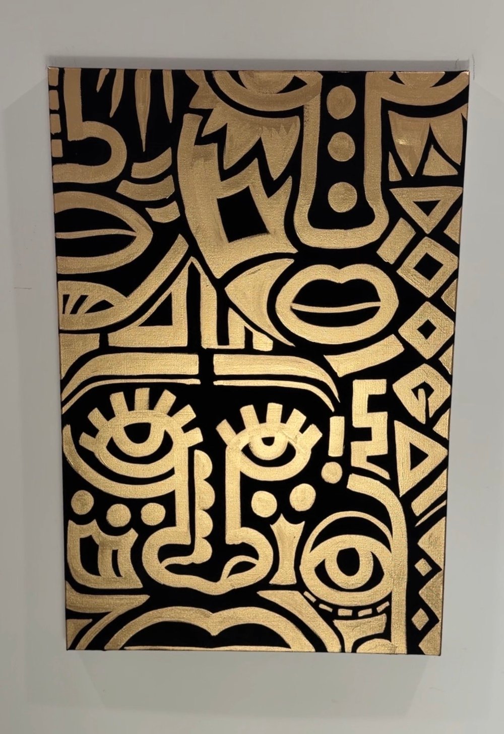 Image of Faces 10 Gold - ORIGINAL PAINTING 