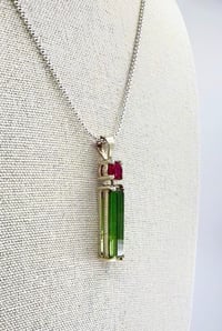 Image 3 of pink & green tourmaline pendant