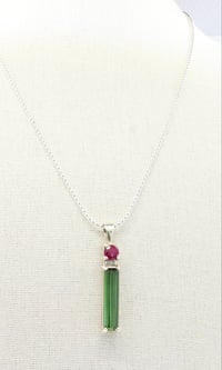 Image 4 of pink & green tourmaline pendant