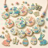 Image 2 of EASTER BUNNIES BEADS AND CHARMS PACK 