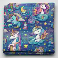 Image 1 of MYSTICAL FLIGHT UNICORN FABRIC BY THE YARD 