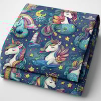 Image 2 of MYSTICAL FLIGHT UNICORN FABRIC BY THE YARD 