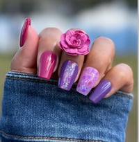 Image 10 of DYNAMITE KISS- pink and purple glitter nails, diy nails, dip powder, nail dip powder, valentine n...