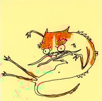 Orange cat traditional tattoo 