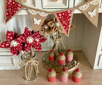 Image 3 of 🧁 Rustic Faux Cupcakes – Decorative Clay Strawberry Cupcake Set (Set of 3)