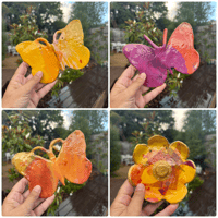 Image 1 of Butterflies + Flower Wall Sculptures