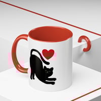 Image 3 of Black Cat Heart accent coffee mug