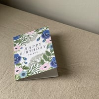 Flower Cuttings Happy Birthday Greetings Card 