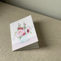 Flower Vase Happy Birthday Greetings Card 