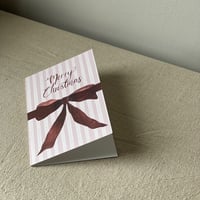 Christmas Ribbon Greetings Card 
