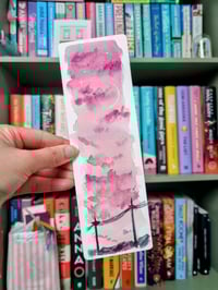 Hand-painted Bookmark - Dark Pink Clouds