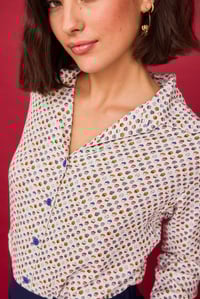 Image 2 of Camisa Castaña Blanco