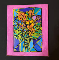 Image 1 of Faux Stain Glass painting of Lillie’s in acrylic