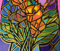Image 2 of Faux Stain Glass painting of Lillie’s in acrylic