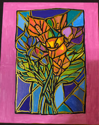 Image 4 of Faux Stain Glass painting of Lillie’s in acrylic