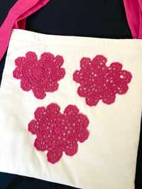 Image 2 of Crochet Heart Tote Bag