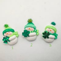 Image 1 of St. Patrick’s Day Snowmen Magnets