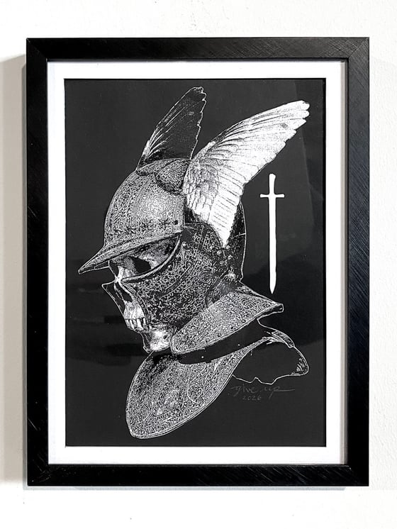 Image of 'winged helmet II' original collage