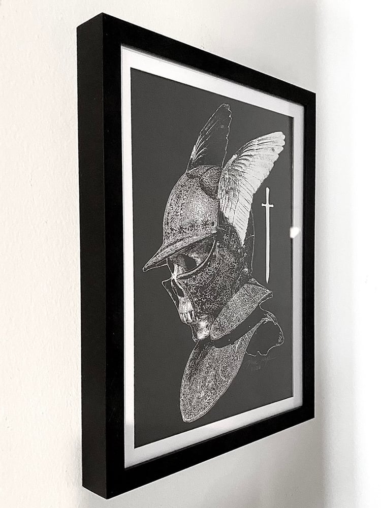Image of 'winged helmet II' original collage