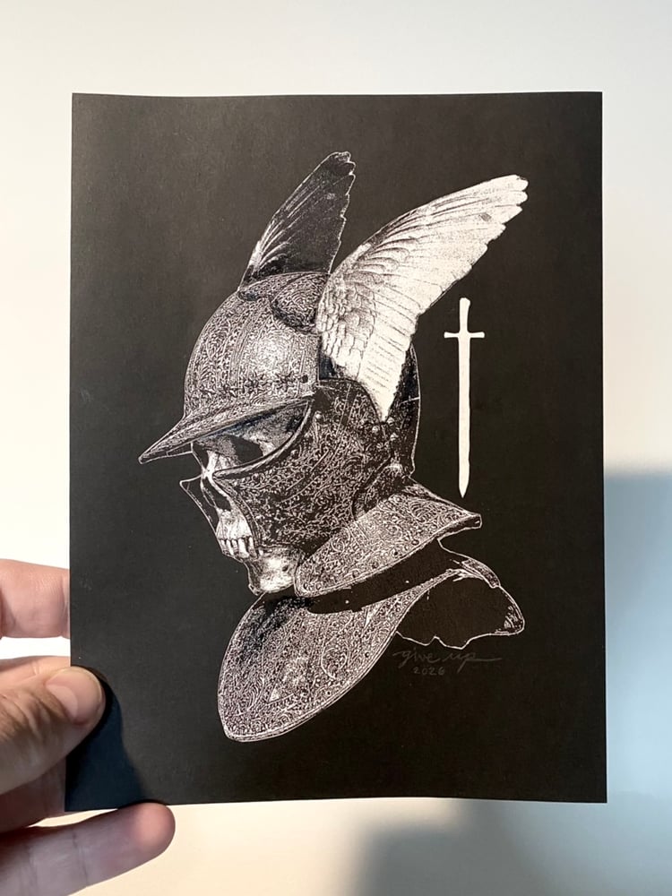 Image of 'winged helmet II' original collage