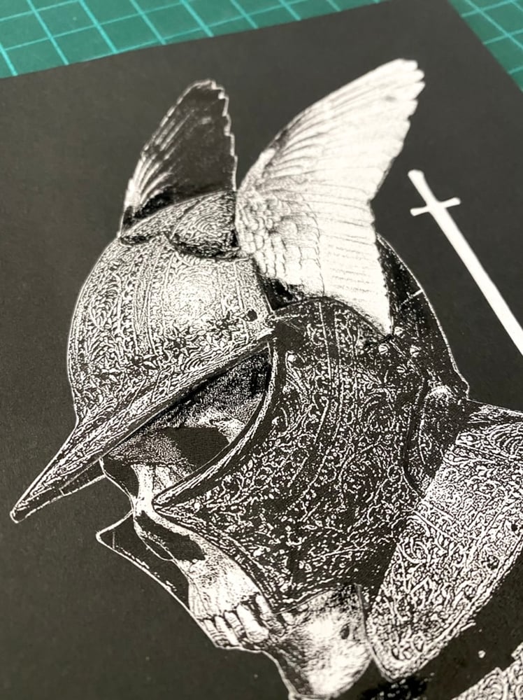 Image of 'winged helmet II' original collage