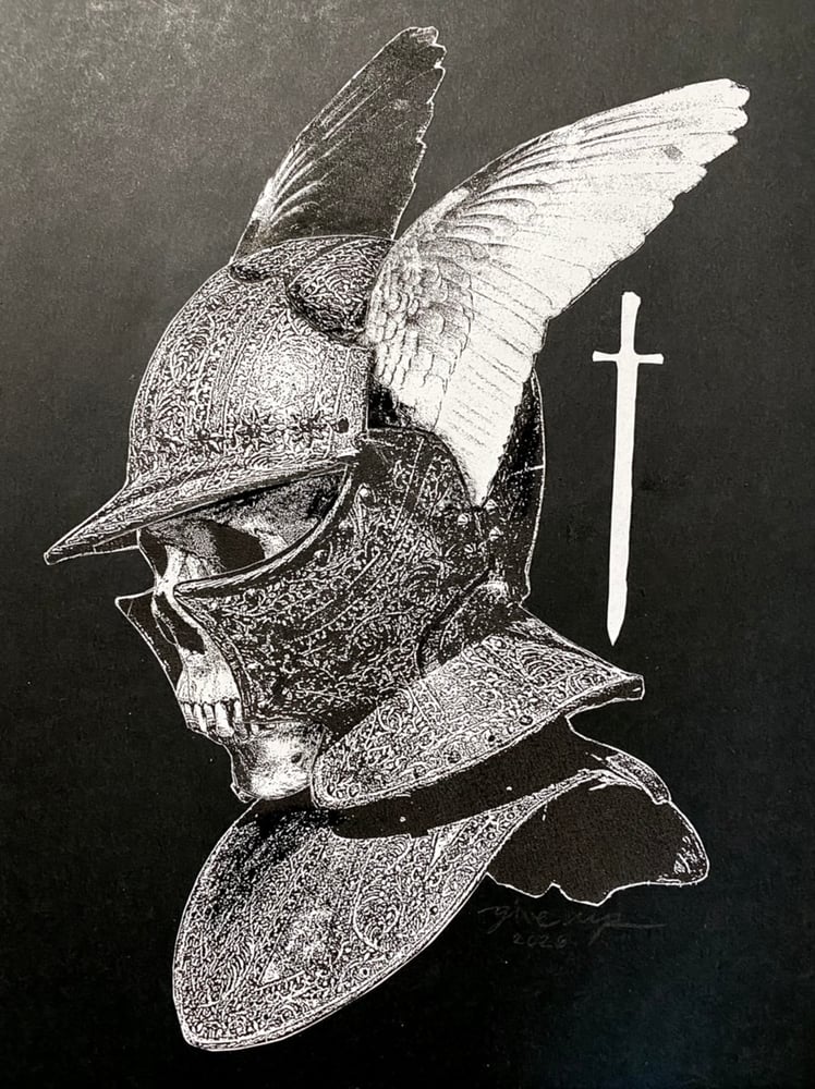 Image of 'winged helmet II' original collage