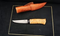 Image 17 of Puukko Knife 52100 Karelia Birch
