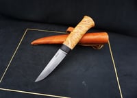Image 1 of Puukko Knife 52100 Karelia Birch