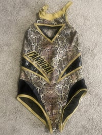 Image 1 of Snakeskin and gold gear *ring worn*