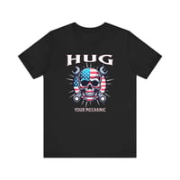 Image 1 of Hug Your Mechanic – Patriotic Skull Tee