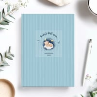 Image 1 of Baby's First Year Journal Book Blue Personalized Gifts - Bear - Hardcover Notebook Matte 5.75"x8"