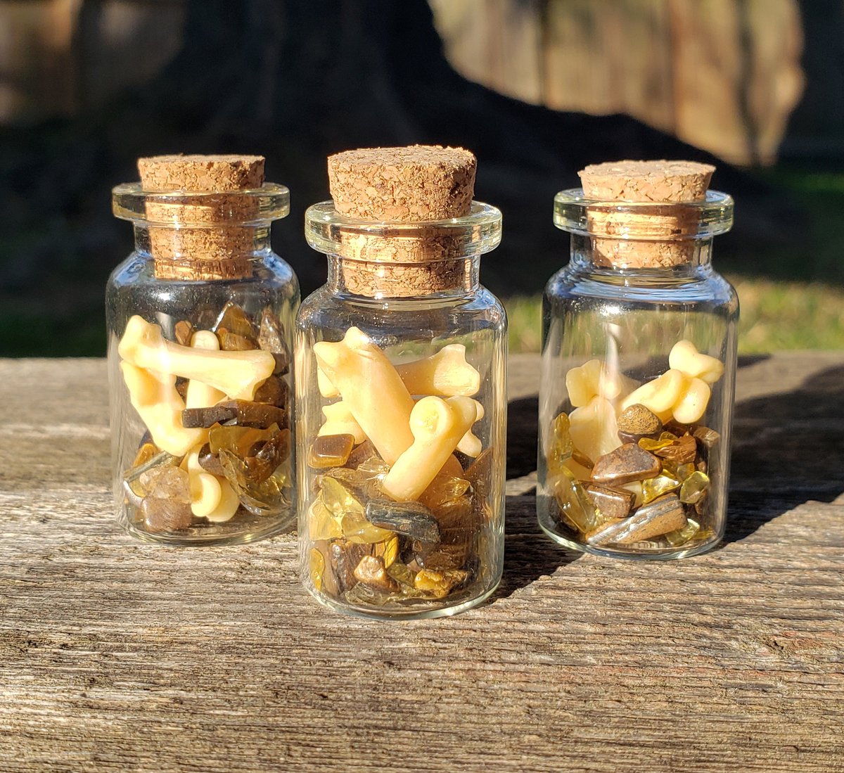 Image of Bobcat Bone and Gemstone Bottle