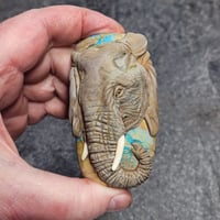 Image 3 of XXXL. Grandmother Matriarch African Elephant - Flamework Glass Sculpture Bead