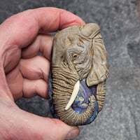 Image 1 of XXXL. Grandfather Bull African Elephant - Flamework Glass Sculpture Bead
