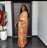 Image 1 of Orange African Boubou party dress