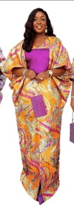 Image 2 of Orange African Boubou party dress