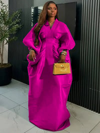 Hot pink boubou African party dress