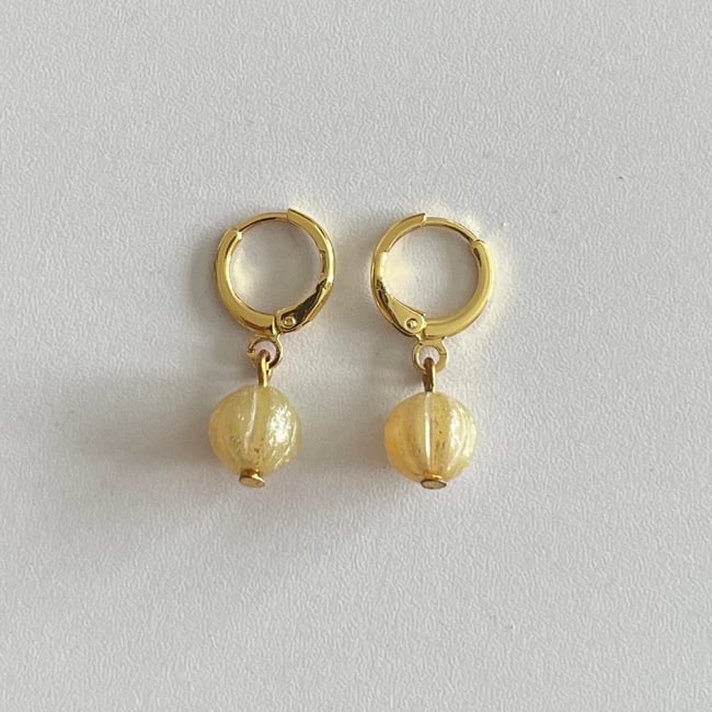 golden round huggie hoop earrings