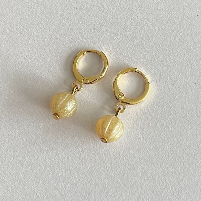 golden round huggie hoop earrings